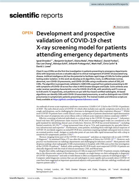 Development and prospective validation of COVID.